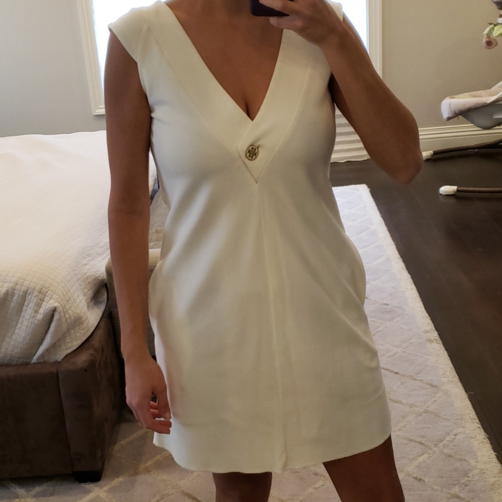 WOMEN'S WHITE MINI DRESS TORY BURCH/CYNTHIA STEFFE